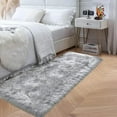 thumbnail image 2 of iLieber Sheepskin Soft Fluffy Fur 2x8 Gray Area Rug, Fuzzy Rug Washable Faux Fur Rug for Living Room Nursery Playroom Rectangle, 2 of 6