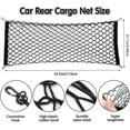thumbnail image 6 of Automotive Cargo Net Stretchable and 3 Pocket Trunk Net Organizer Black Car Interior Accessories Cargo Storage Mesh Net Truck Bed Grocery Holder with Hooks Screws Buttonholes (43.3 x 15.7 Inches), 6 of 7