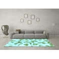 thumbnail image 3 of Ahgly Company Indoor Square Abstract Light Blue Modern Area Rugs, 7' Square, 3 of 4