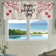 thumbnail image 3 of Happy Valentines Day Farmhouse Short Window Curtain Valances, Red Love Branches Spring Beige Rod Pocket Kitchen Valances for Living Room Bedroom Bathroom Cafe 60" x 18", 3 of 8