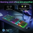 thumbnail image 5 of Muzpu Gaming Keyboard,Mechanical Keyboard,Wired Keyboard,IP57 Waterproof,Ultra Sensitive & Quiet Response,RGB Gaming Backlit Keyboard for PC/Mac Gamers,Black, 5 of 7