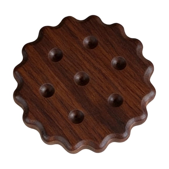 Solid Wood Coffee Cup Coaster Heat Insulator for Dining Table Natural Grain Brown 3.54 in x 3.54 in