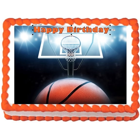 Basketball Birthday Edible Image Cake Topper, By Edible Cake Toppers