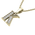 thumbnail image 3 of Dazzlingrock Collection 0.10 Carat (ctw) Round White Diamond Fancy Letter 'K' Initial Pendant 1/10 CT, 18K Yellow Gold, 3 of 6