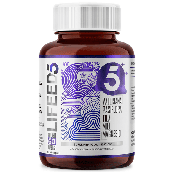 Multivitaminico LIFEED5 para 60 días Valeriana Pasiflora Magnesio Manzanilla Vitamina B6