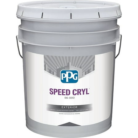 PPG SPEED CRYL 56-510XI/05 Exterior Latex Paint, Semi-Gloss, White, 5 gal
