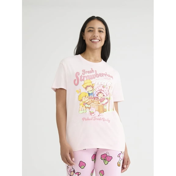 Strawberry Shortcake Women's Graphic Tee with Short Sleeves, Sizes XXS-XXL