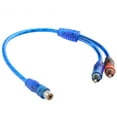 thumbnail image 2 of Câble Audio de Voiture 1 Femelle vers 2 Mâles Adaptateur Rca Répartiteur de Fil Connecteur de Signal, 2 of 6