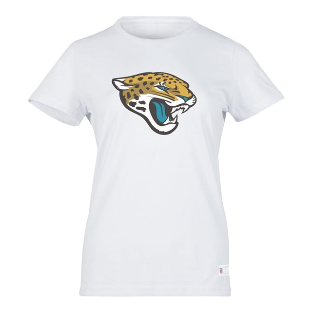NFL Playera Aficionado Básica Jacksonville Jaguars Blanco para Mujer, Talla Grande
