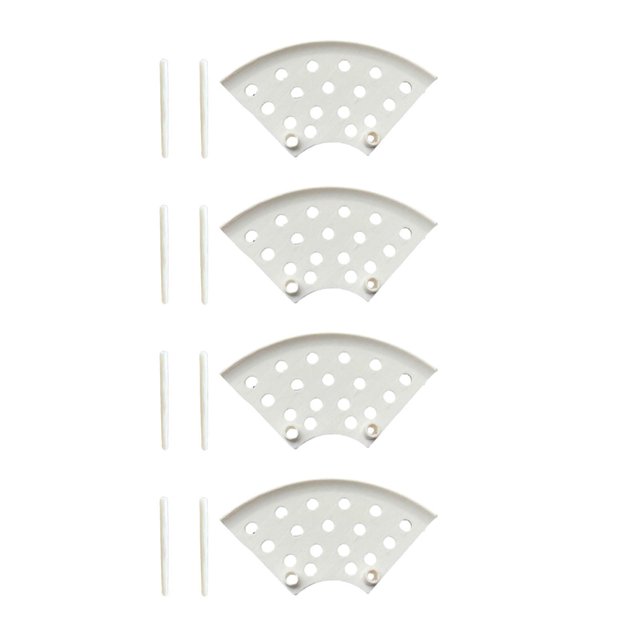 4 soportes para plantas de fresa, ligeros, con estacas. Blanco