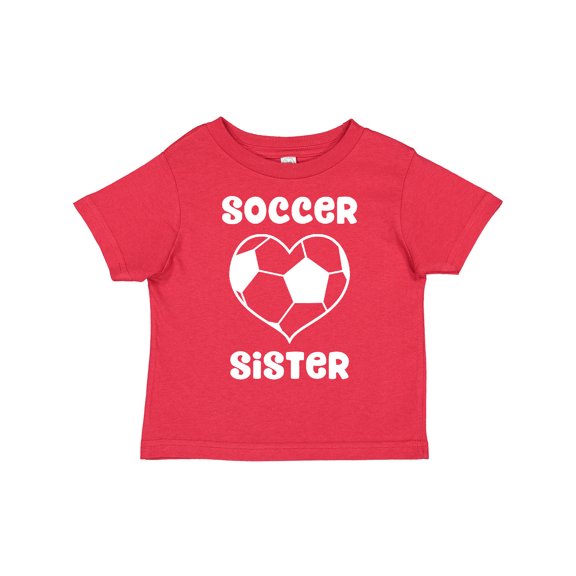 Inktastic Heart Soccer Sister Girls Toddler T-Shirt