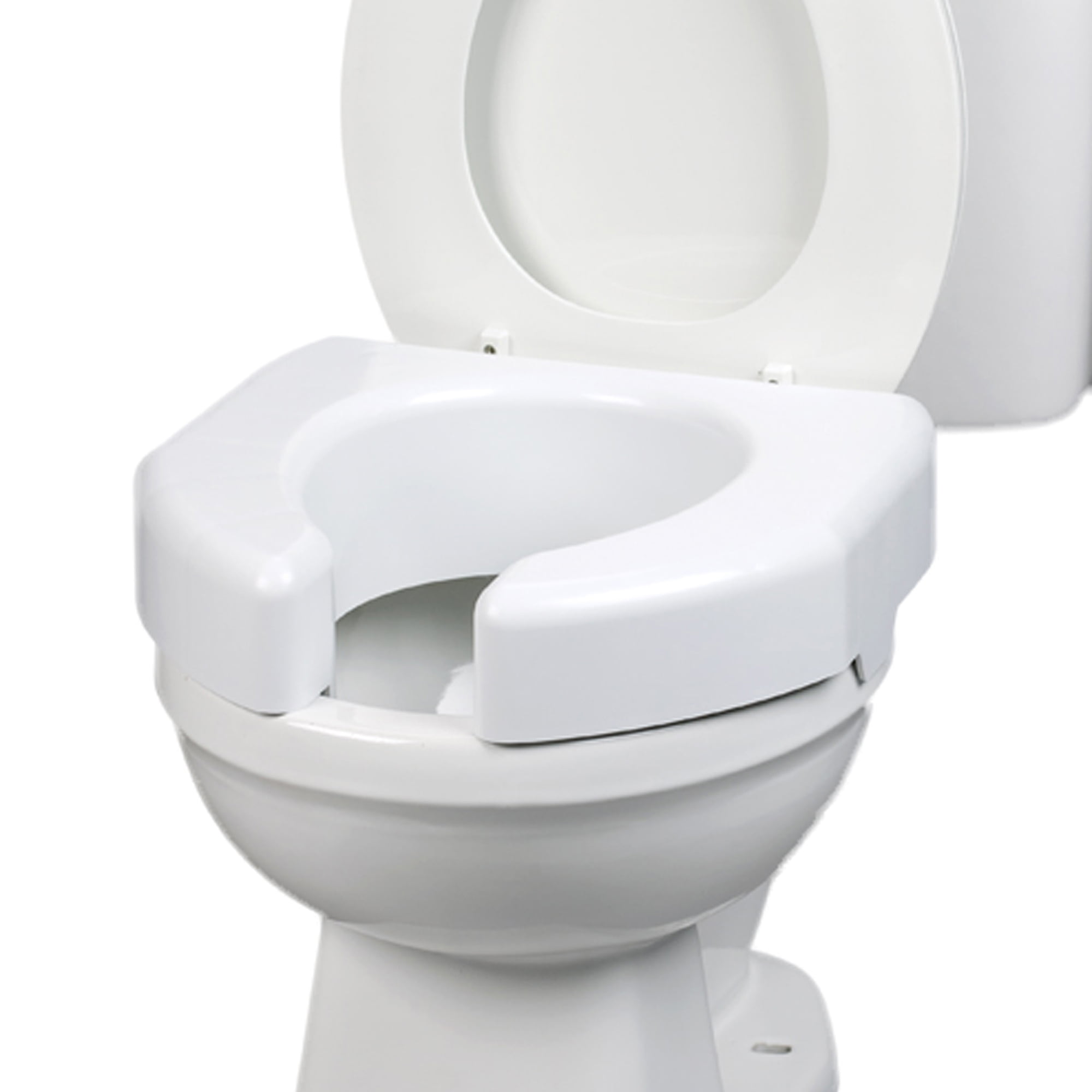Ableware Basic White Plastic Raised Toilet Seat 3" Height Up to 350 lbs