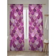 thumbnail image 5 of Retro Sheer Curtains 84 Inch Long 2 Panels, Purple Wavy Lines Ocean Light Filtering Rod Pocket Semi Sheer Curtains, Sheer Voile Drapes for Living Room Bedroom, 52"x84", 5 of 5