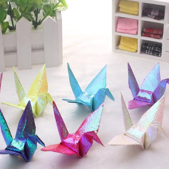 Hemobllo 50Pcs Multi Color Handcrafted Origami Crane Decor for Wedding Valentine Anniversary