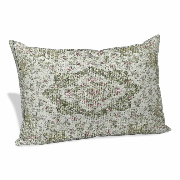 Sage Green Boho Pillow Covers, Linen Long Throw Pillow Case, Vintage Abstract Art Ethnic Tribe Holiday Pillow Protector Decorative Cushion Cover for Living Room/Bedroom 12" x 20"