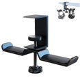 thumbnail image 1 of Colgador doble para auriculares debajo del escritorio, soporte metálico para auriculares, soporte para auriculares para juegos, abrazadera Universal en gancho para colgar en el escritorio, 1 of 5