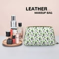 thumbnail image 4 of Purple Grape Print Makeup Bag, Large Capacity Travel Cosmetic Bag for Women Girls- Travel Toiletry Bag Leather Portable Waterproof Makeup Case Organizer with Handle, 4 of 4