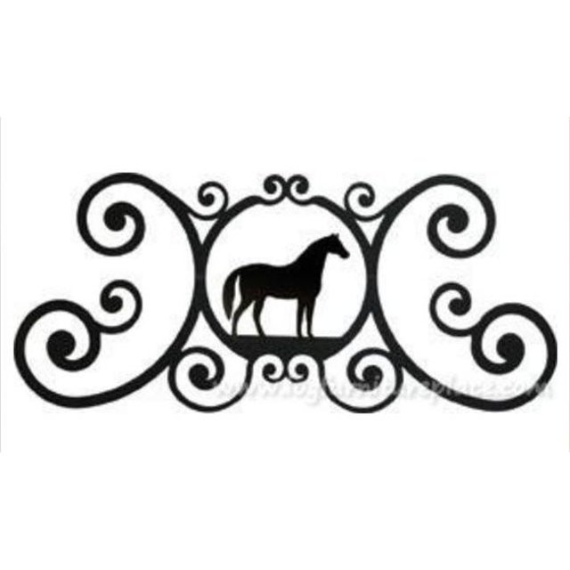 Village Wrought Iron HP-OD-68 Cheval sur la Plaque de Porte