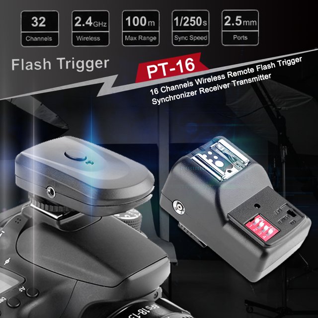Transmisor receptor sincronizador de disparador de flash remoto inalámbrico de 16 canales Universal Accesorios Electrónicos