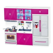 Simulation Kitchen Cabinets Set Pretend Play Cooking Tools Mini Dolls