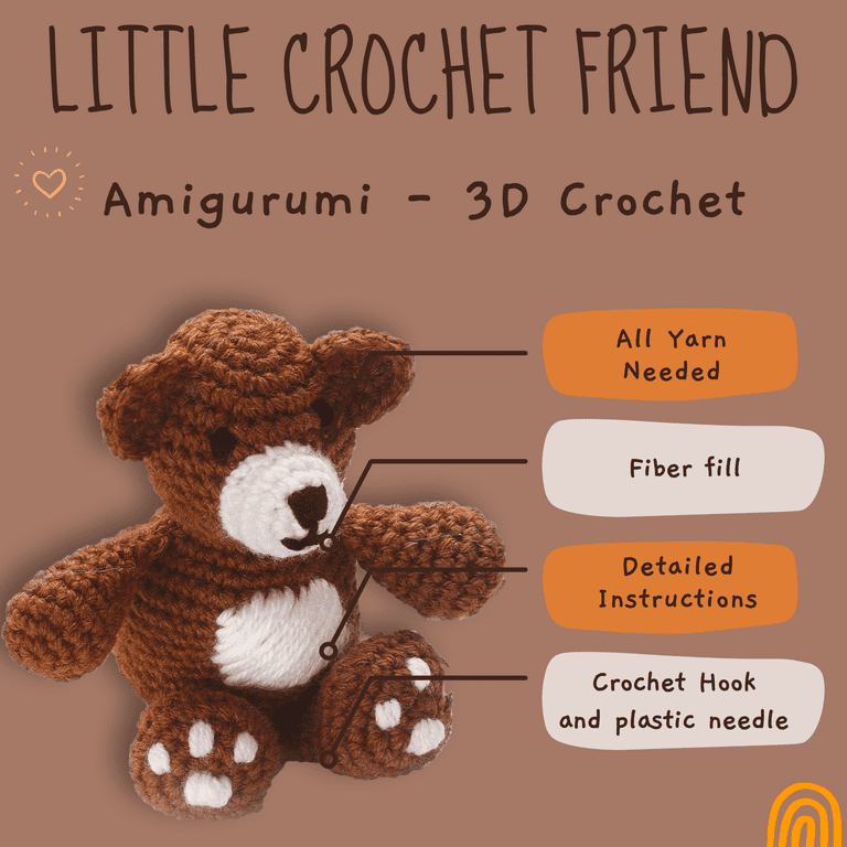 HDONYUi Crochet Kit for Beginners for Adults and Kids, Animal Kit, with Step-by-Step Video Tutorials,Easy Peasy Yarn -Panda,Rabbit,Lion,Penguin,Pig