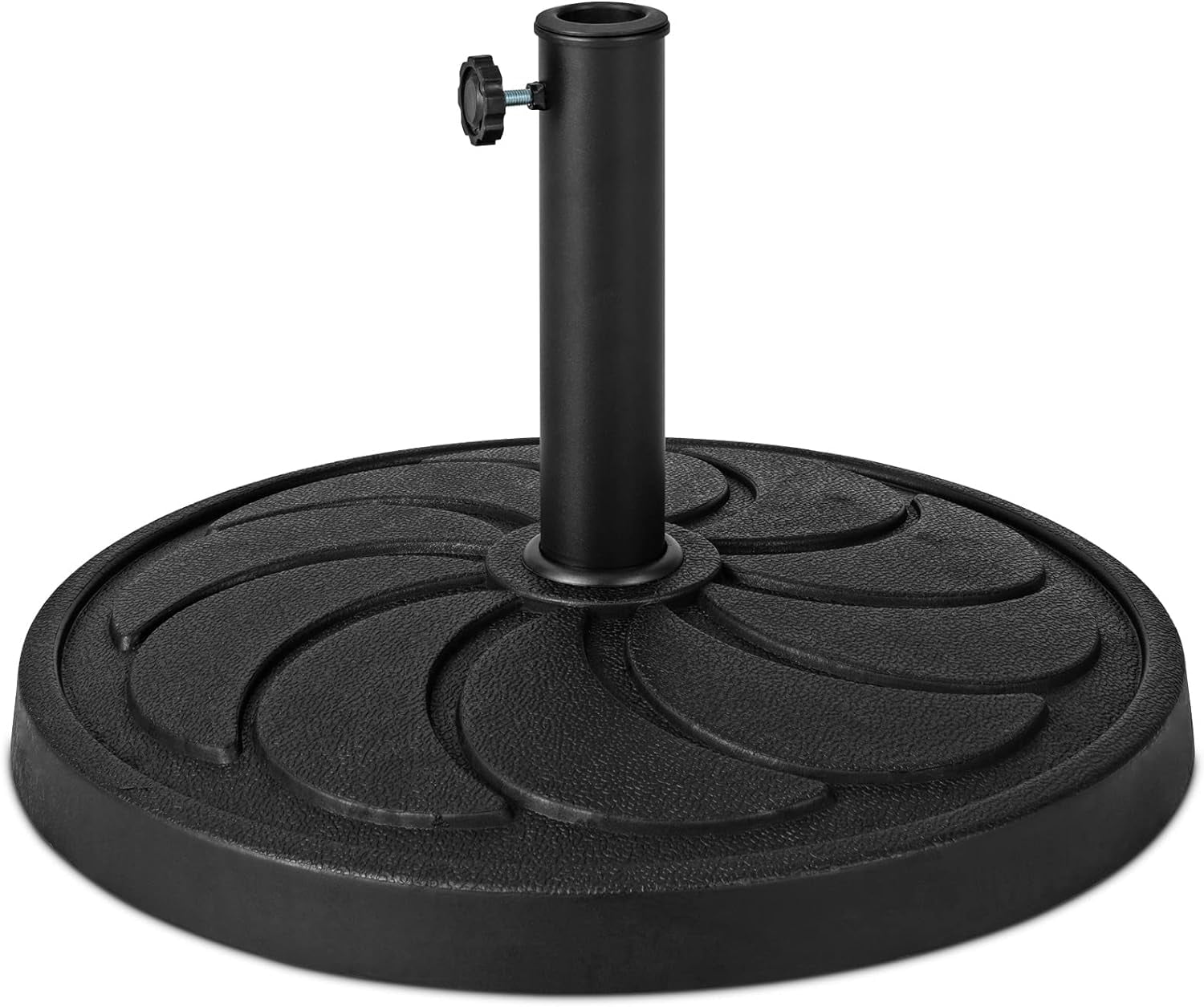 ANHXN Patio Umbrella Base,Round Market Umbrella Stand for 1.5''-1.9'' Umbrella Poles, Heavy Duty Resin Base with Metal Support Holder for Deck Garden Poolside