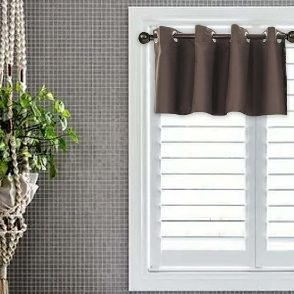 Blackout Curtains Short Window Curtains Solid Kitchen Window Curtains over Sink Small Window Curtains for Loft Basement Short Curtains for Window Valance W29 x L14 inch-1 Panels