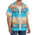 thumbnail image 4 of KLL Boards and Beach Print Men's Shirt Short Sleeve Button Down Summer Cuba Beach Shirts- XX-Large, 4 of 7