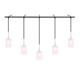 thumbnail image 2 of Woodbridge Lighting Elise 5-Light Opal Glass Linear Pendant in Chrome/Bronze, 2 of 6