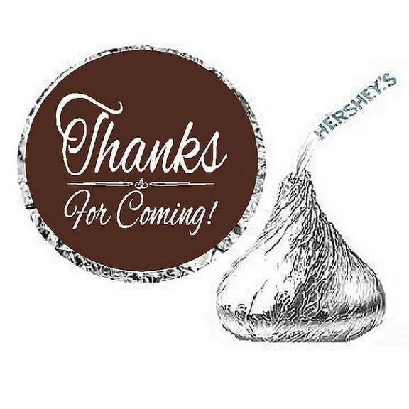 216ct Brown Thanks for Coming Party Favor Candy Decoration Stickers Labels Fits Kisses Chocolates Party Favors Envelope