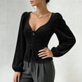 thumbnail image 6 of JOANKDMI Gothic Vampire Lace-Up Corset Top Women Elegant Puff Long Sleeve Sweetheart Neckline Blouse for Roleplay Renaissance Fair Halloween Costume Outfit, 6 of 9