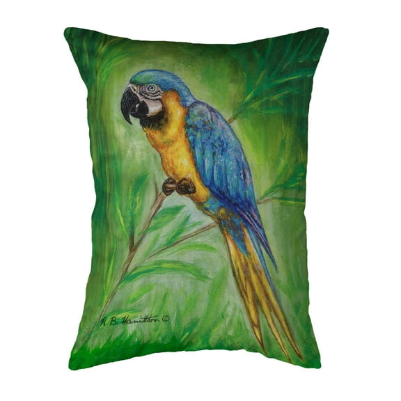 Betsydrake NC032 Blue Macaw Noncorded Pillow - Large