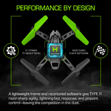 Sky Rockets Type R Drone Sky Viper, Racing Drone, Type-R, w/ Charging Cable and Propellers ...