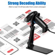 Wireless 2D Barcode Scanner with Adjustable Stand 1 Pack