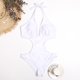 thumbnail image 4 of Traje de baño sexy de cuello halter de color sólido de vendaje de una sola pieza con escote en V profundo para mujer informal a la moda Fridja  nalpqowj53756, 4 of 6