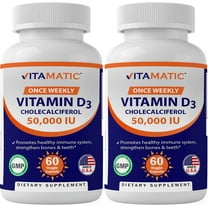 2 Pack - Vitamatic Vitamin D3 50,000 IU Weekly Dose 60 Veggie Capsules