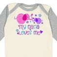 thumbnail image 4 of Inktastic My Nana Loves Me- Cute Elephants Boys or Girls Long Sleeve Baby Bodysuit, 4 of 5