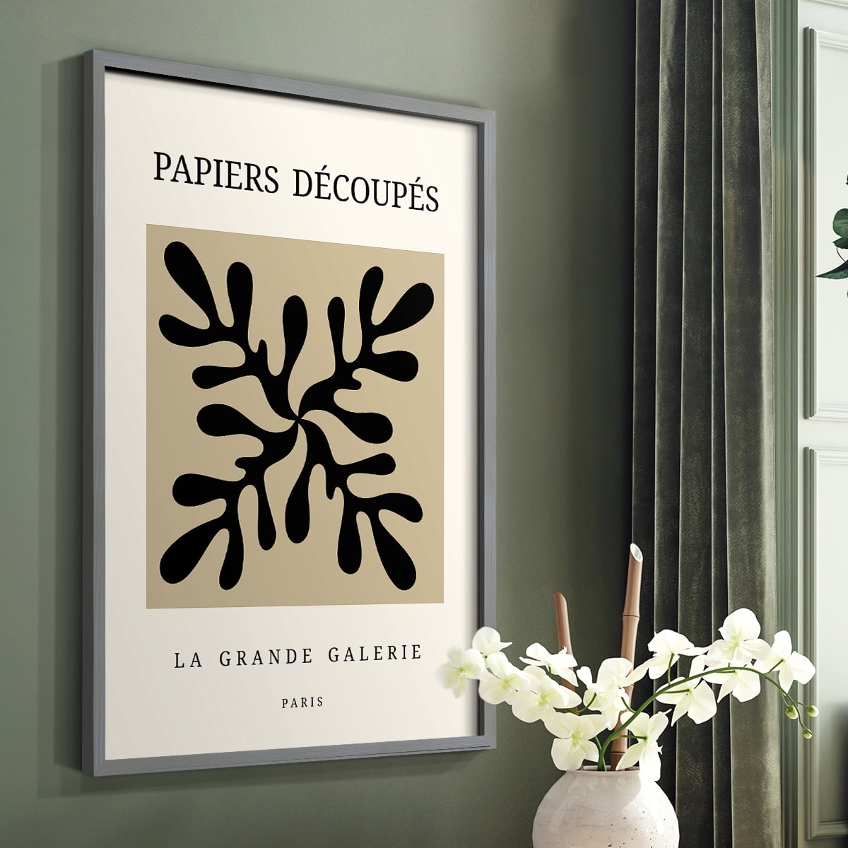 Matisse CCCXCIX in Gray Solid Wood 22 x 28 Framed Print