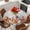Gray, variant on Gingerbread Black Round Tablecloth, Fitted Table Cover with Elastic for 45"-54" Round Tables, Christmas Winter Snowflake Table Cloth Outdoor Indoor Dinning Party Waterproof Tablecloths