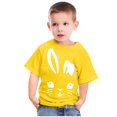 thumbnail image 2 of Lilgiuy Boys Girls Easter Shirts Kids Bunny T-Shirt Cute Rabbit Print Shirt Toddler Easter Graphic Tee for Beach Holiday Vacation Travel Birthday(Yellow,9-10 Years), 2 of 5