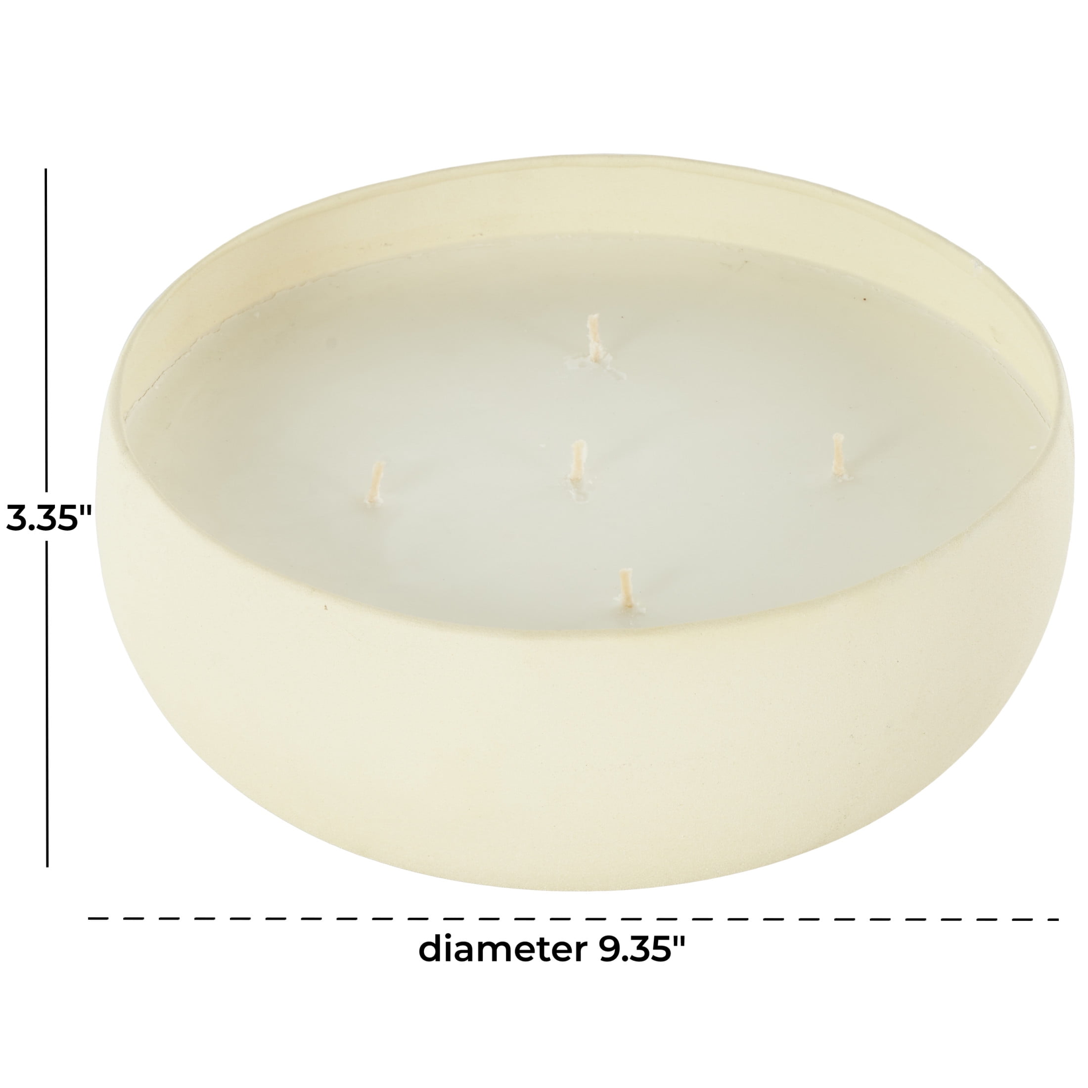 DecMode Cream Metal Tropical Fruit Medley Scented Textured 63oz 5 Wick Candle with White Wax