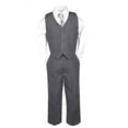 thumbnail image 7 of Boys Baby Toddler Teen Formal Wedding Dark Grey Tuxedo Suits Geometric Tie S-20, 7 of 7