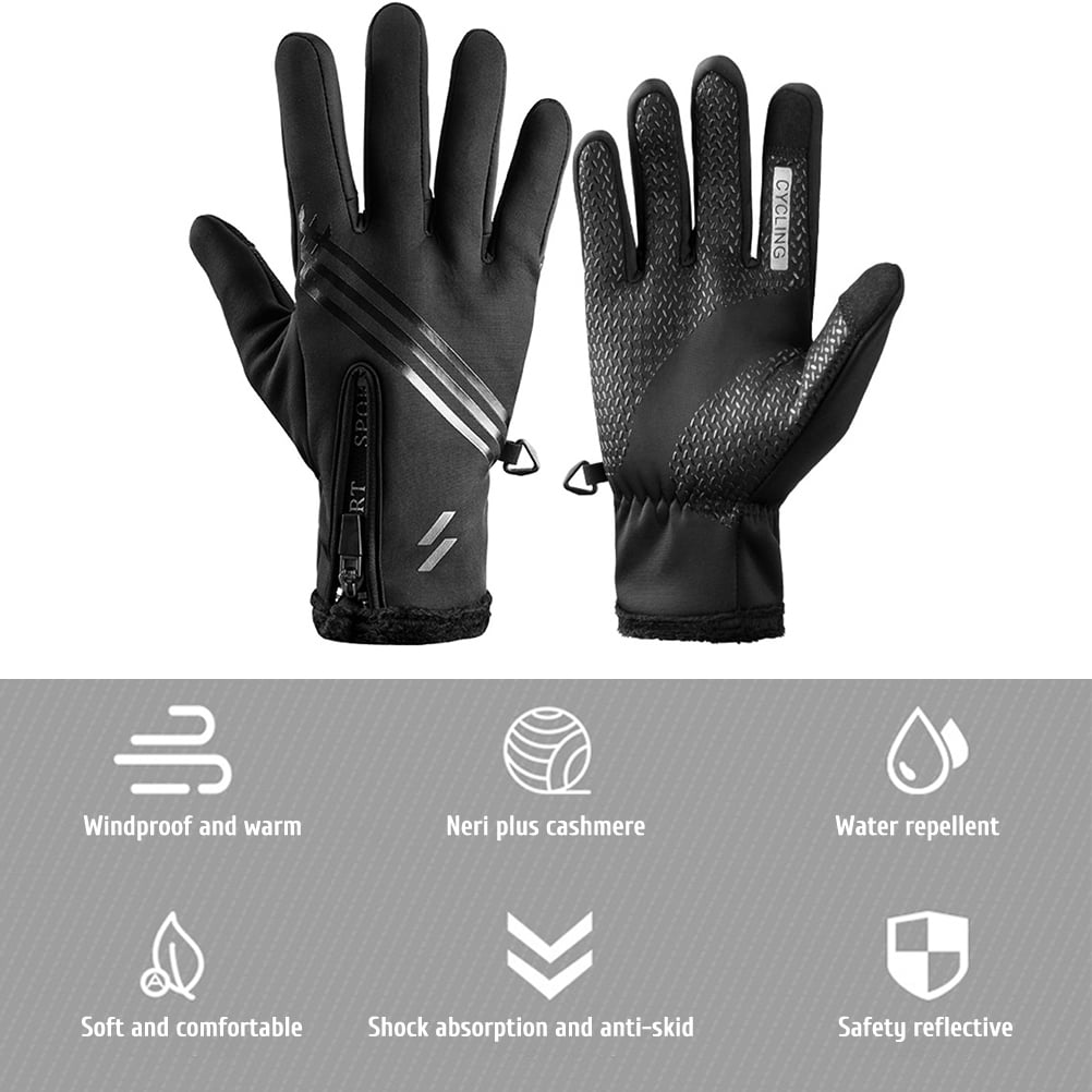 Ruzhgo Cycling Gloves Full Finger Winter Bike Gloves Shock Absorbing Anti Slip Touchscreen Bicycle Gloves For Men Women Hiking Riding Other
