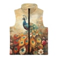 thumbnail image 4 of Pzuqiu Peacock Girls Zip Up Sleeveless Vest 11-12 Practical Warm Soft Outerwear Jacket with Pockets Personalized Fall Outerwear Versatile Comfortable for Teen Girls Trendy, 4 of 7