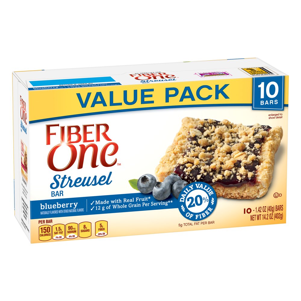 Fiber One Streusel Bar Blueberry Streusel Dessert Bar 10 Fiber Bars