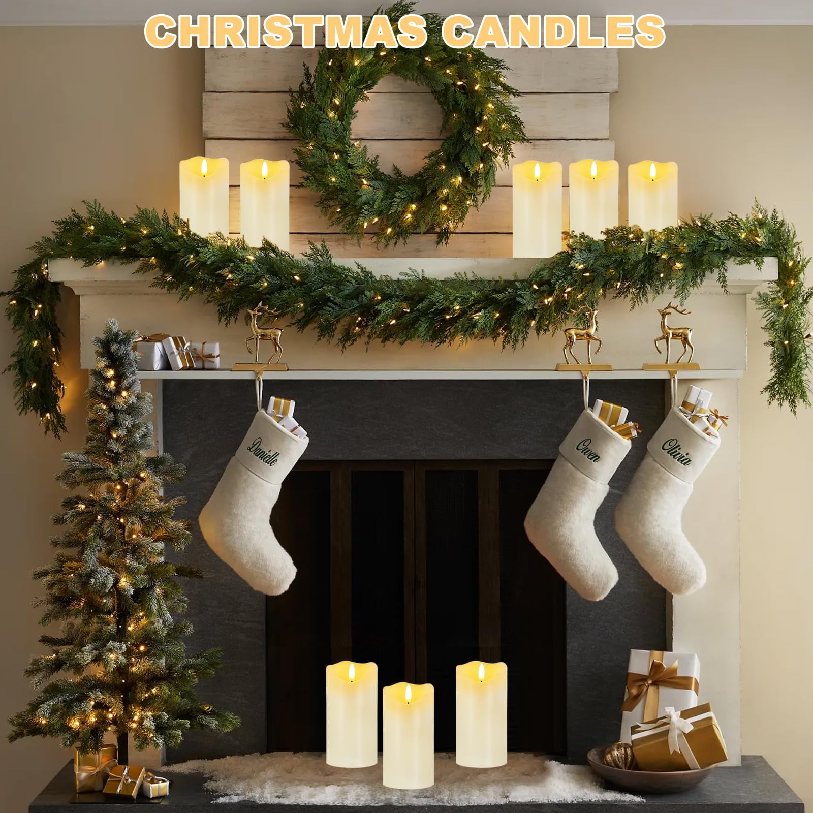 Flameless Candles Light, Set of 2 6"x3" Flickering LED Candles with Remote & Timer, Dimmable Real Wax Electric Pillar Candles Battery Operated, White Candles for Home Christmas Decor