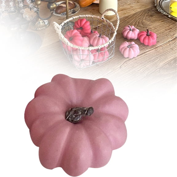FXMLRLK Light Pink Pumpkin Halloween Decor, 1Pc Fall Decorations for Home Mini Pumpkin for Thanksgiving Party Table Centerpiece Decorations Autumn Festival Party Supplies