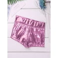 thumbnail image 6 of iiniim Kids Girls Shiny Metallic 2 Piece Dance Sports Gym Outfit Crop Top with Shorts Gymnastics Swimwear Activewear, 6 of 7