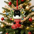 thumbnail image 5 of Christmas Acrylic Ornament, Flat Christmas Stocking Decoration, Clear Hanging Pendant, Cute Tree Ornament, Reusable Holiday Party Decor, 3.14 x 1.18 inch for Home Indoor, 5 of 7