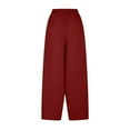 thumbnail image 5 of Jewelreauty Wide Leg Linen Pants for Women Casual Plus Size Elastic Waist Loose Pants with Pockets 2025, 5 of 6